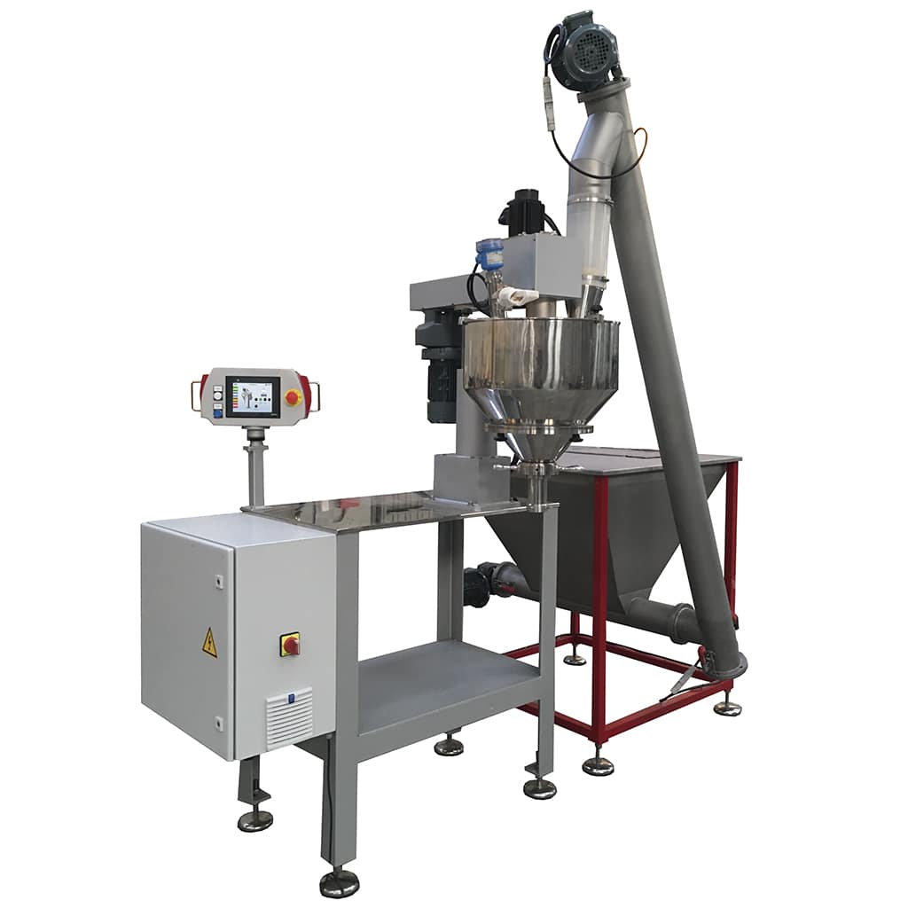 Stainless steel hopper with endless shaft