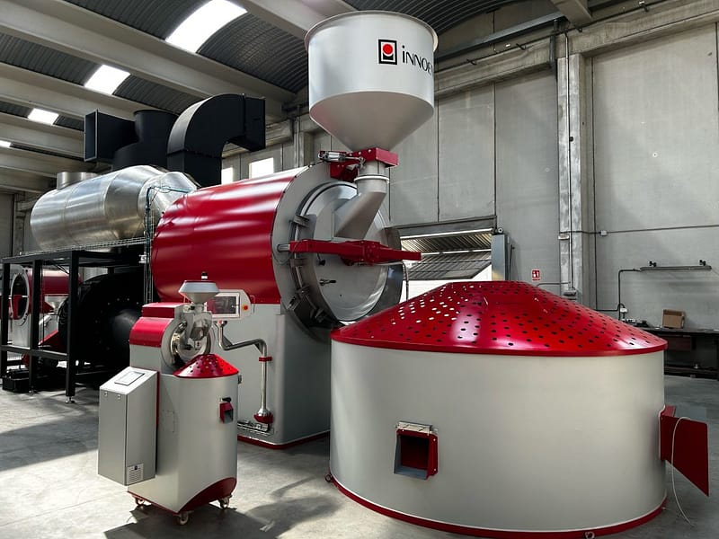 Our smallest coffee roaster side by side with our biggest one.